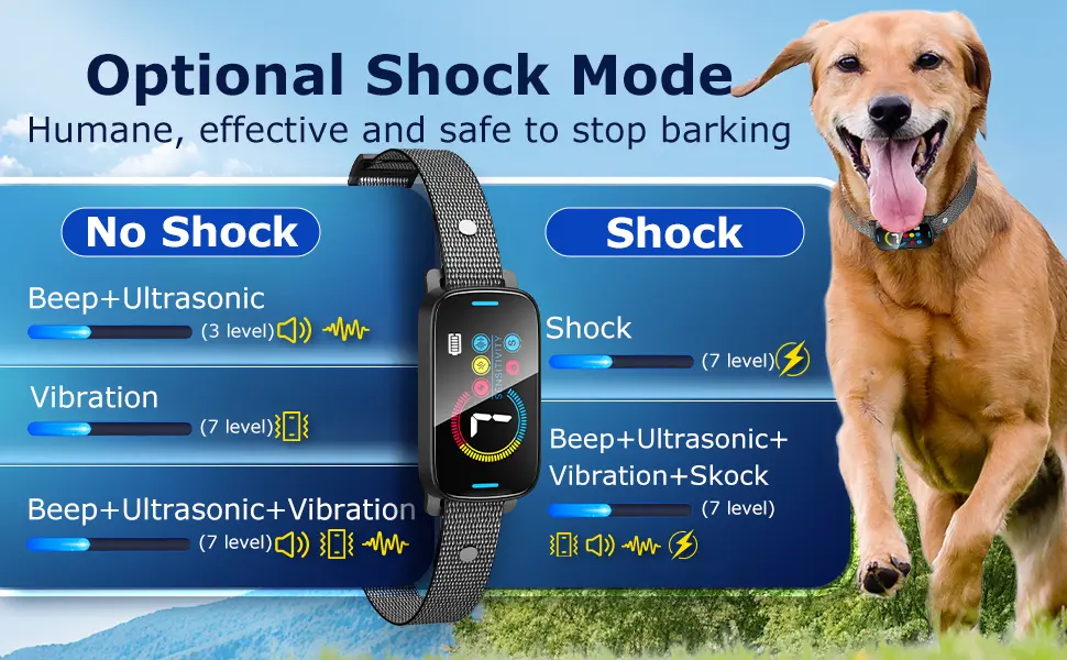 SLAYKAM Bark Collar offers various training modes